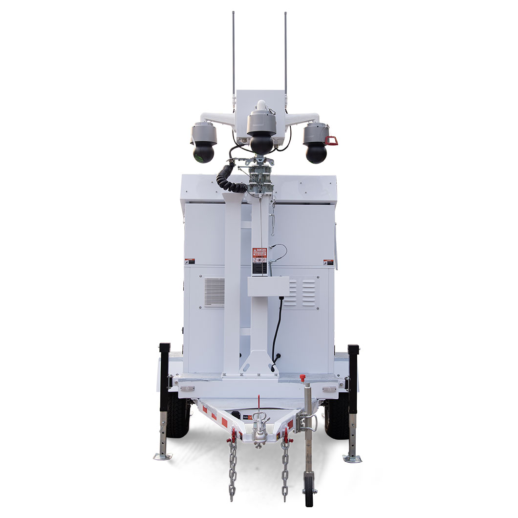 Mobile Solar security Camera Trailer Surveillance Trailer with Optional CCTV and PTZ Camera