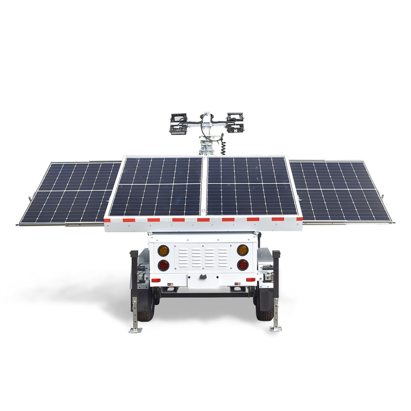 Portable Solar Energy System Solar Supports Surveillance Trailer Outdoor Use