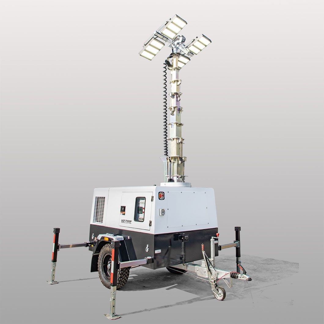 Outdoor Mobile Light Tower Diesel Generator Hydraulic Portable Lighting Tower