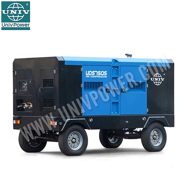 750CFM Factory Direct Sale Towable Diesel Screw Air Compressor For Outdoor Using
