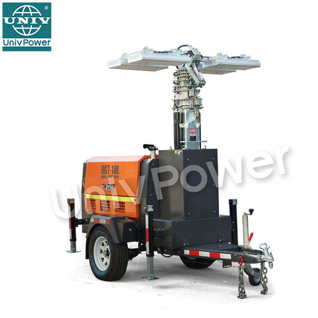Outdoor Mobile Light Tower Diesel Generator Hydraulic Portable Lighting Tower