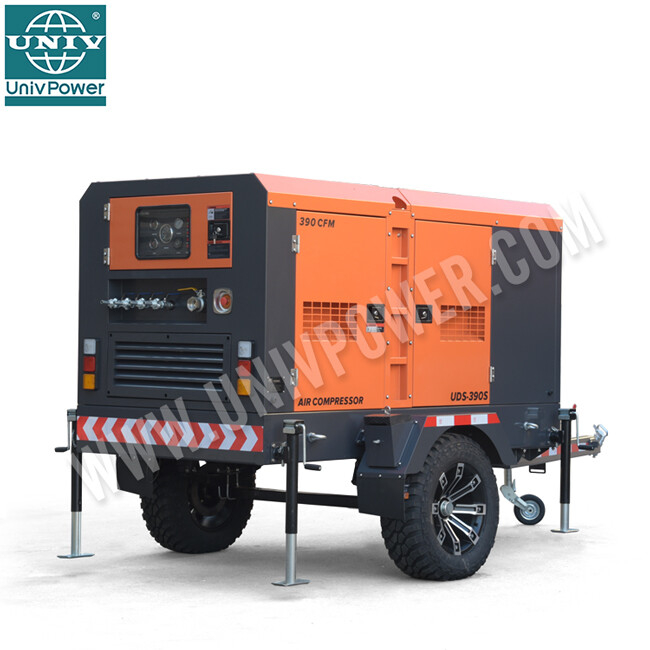 390CFM China Manufacture Diesel Engine Screw Portable Air Compressor For Multiple Scenarios Using